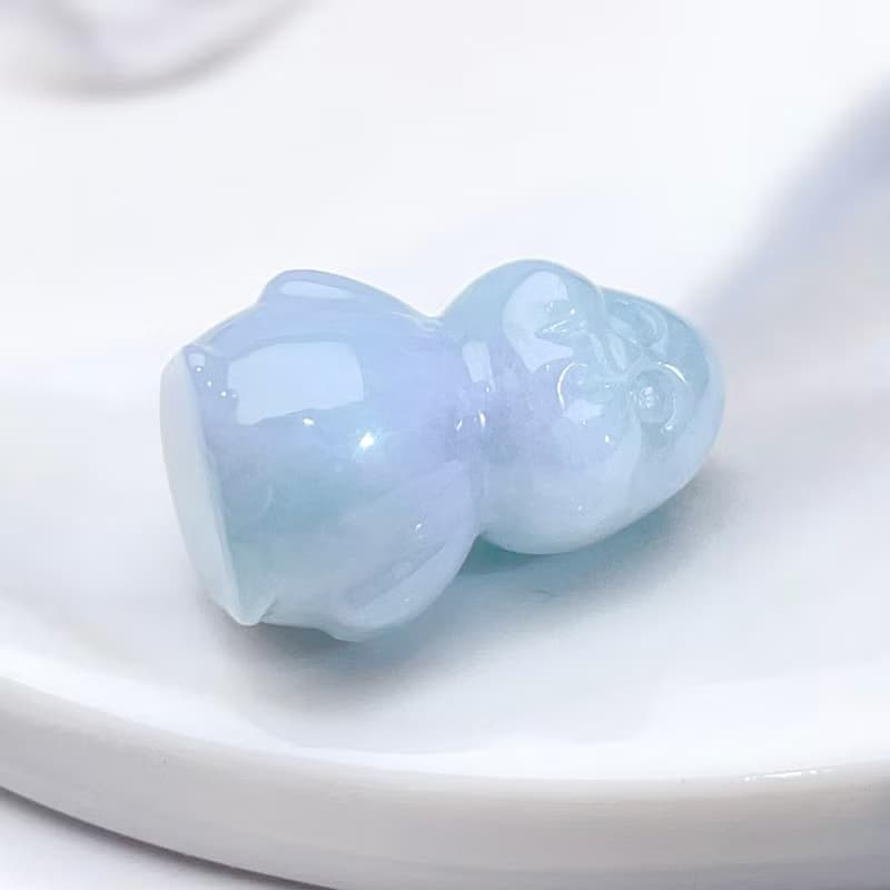 冰糯種飄藍翡翠小雞吊飾 | 天然緬甸翡翠A貨 | 送禮
