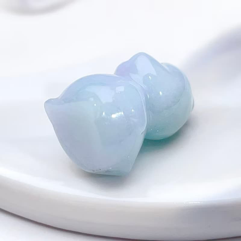 冰糯種飄藍翡翠小雞吊飾 | 天然緬甸翡翠A貨 | 送禮