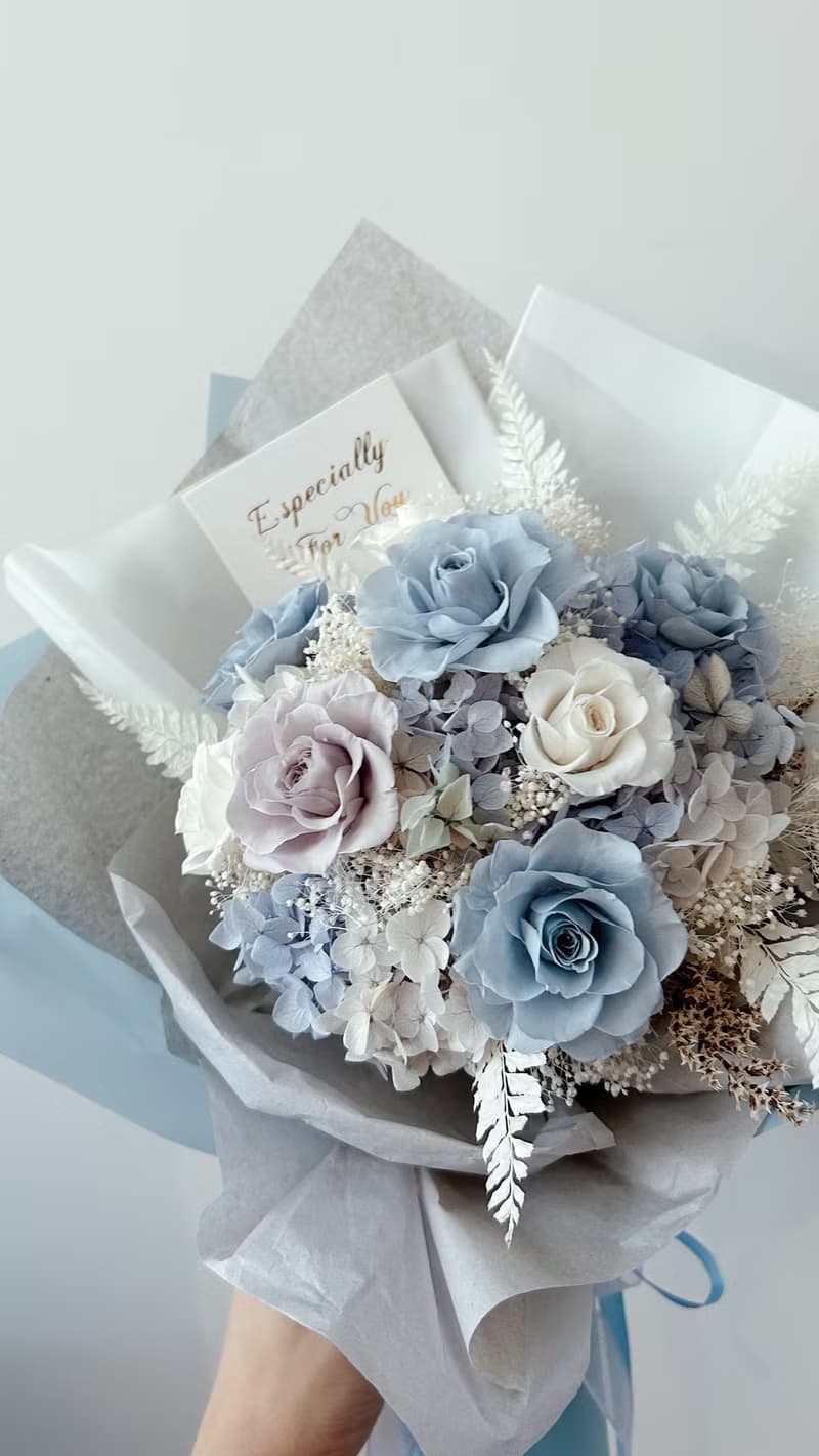 畢業畢業花禮湛藍海色系永生花花束