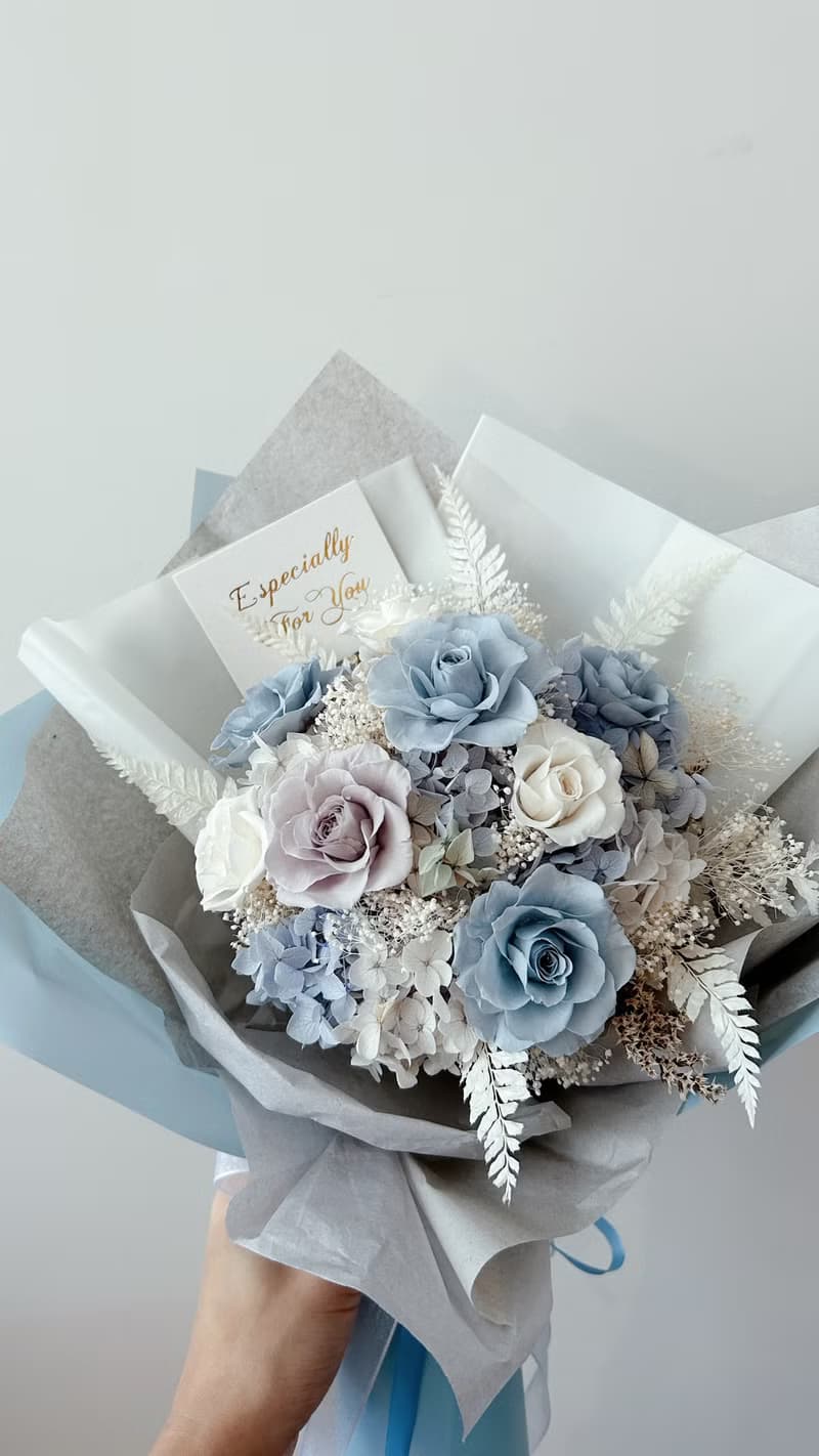 畢業畢業花禮湛藍海色系永生花花束