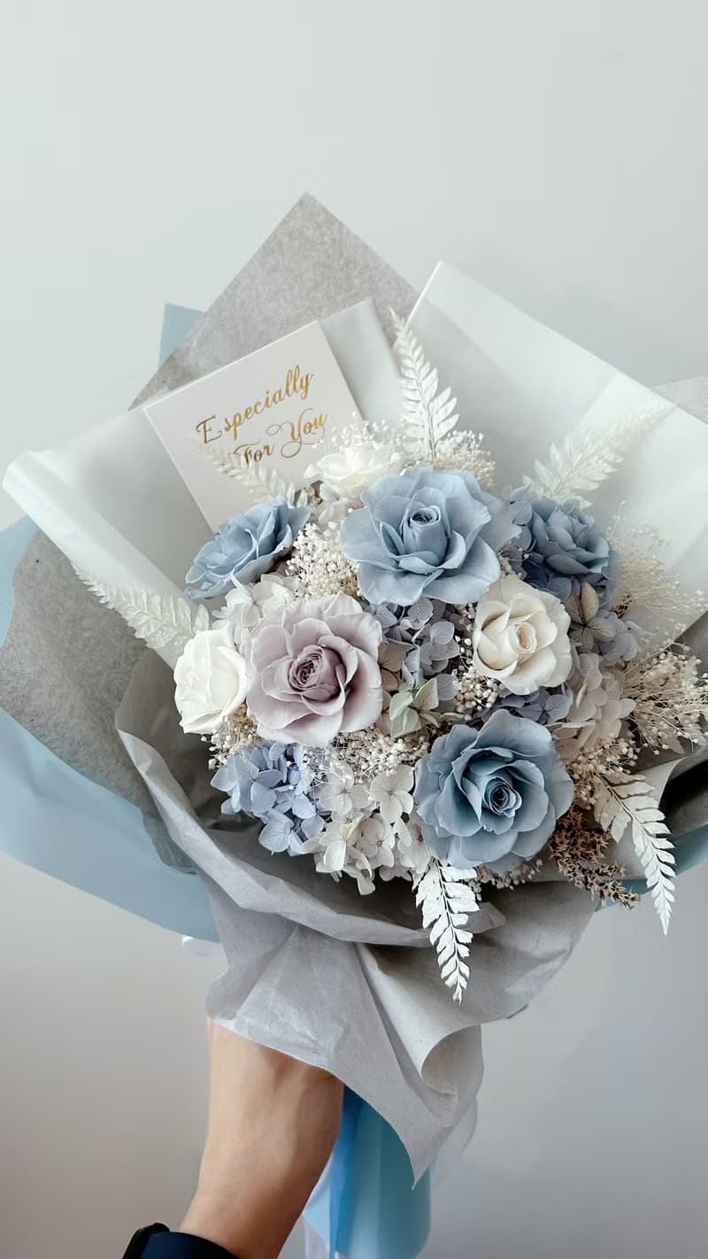 畢業畢業花禮湛藍海色系永生花花束