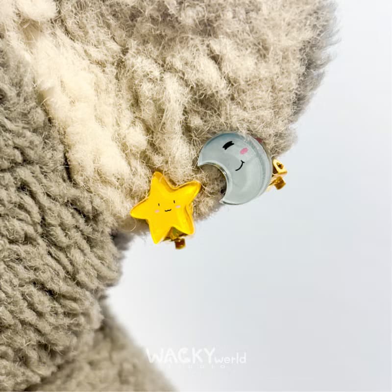 壓克力耳環 耳夾 星星月亮