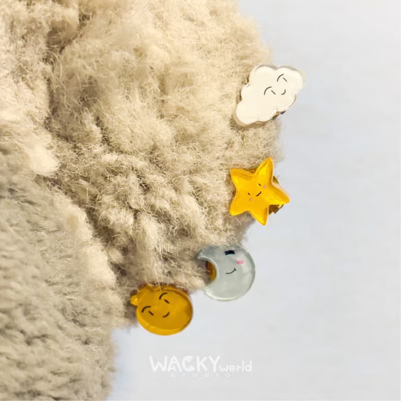 壓克力耳環 耳夾 星星月亮