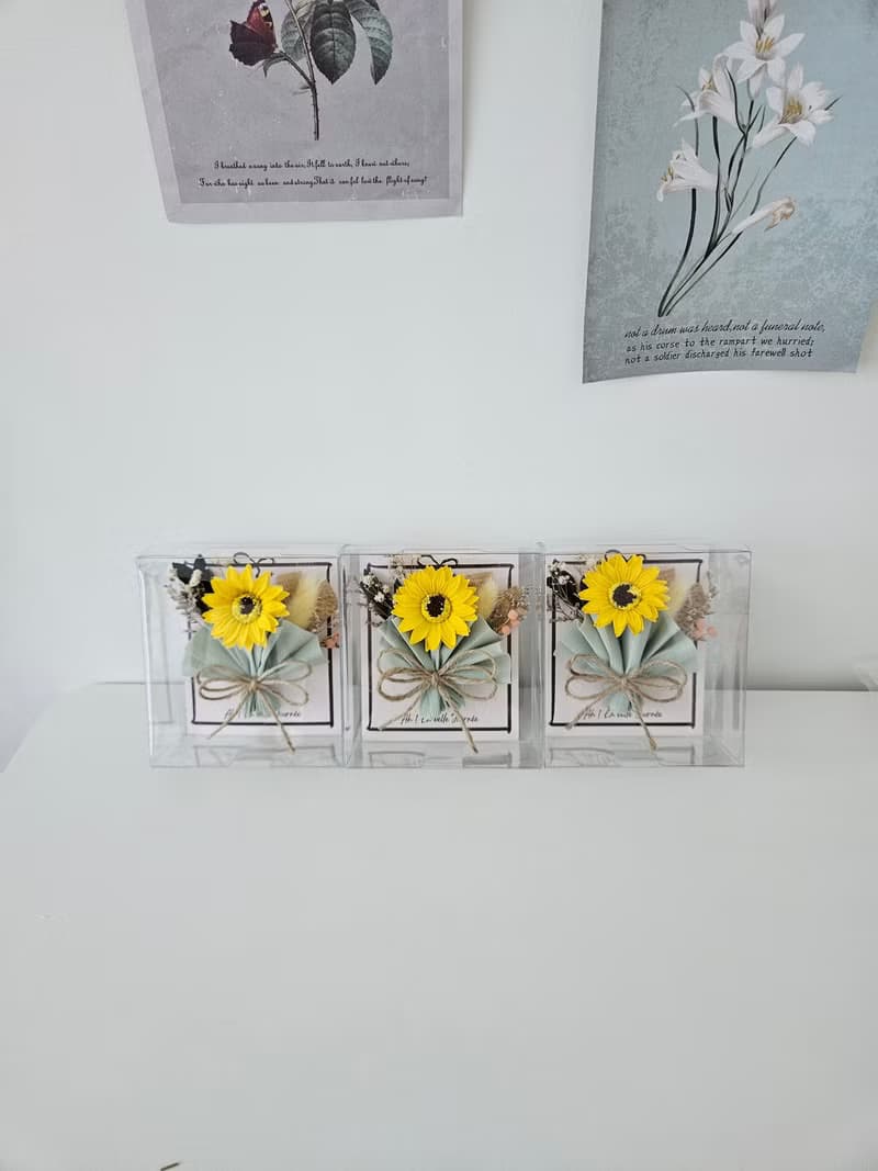 向日葵香皂花束小卡 畢業禮物 乾燥花卡片 萬用卡片