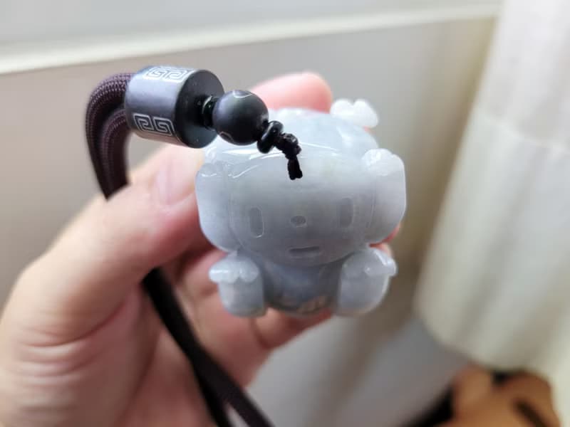 【親翠】天然翡翠 冰藍紫手工雕霸氣招財貔貅 手把件擺飾車掛