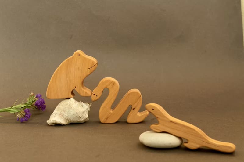 wooden reptiles animals, wooden desert animals, Christmas gift Baby