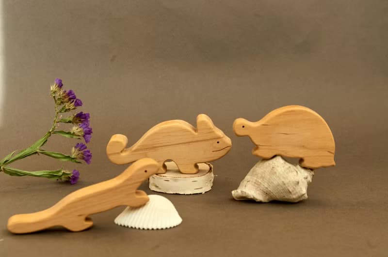 wooden reptiles animals, wooden desert animals, Christmas gift Baby