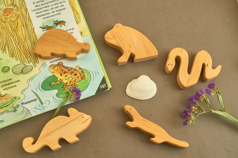 wooden reptiles animals, wooden desert animals, Christmas gift Baby