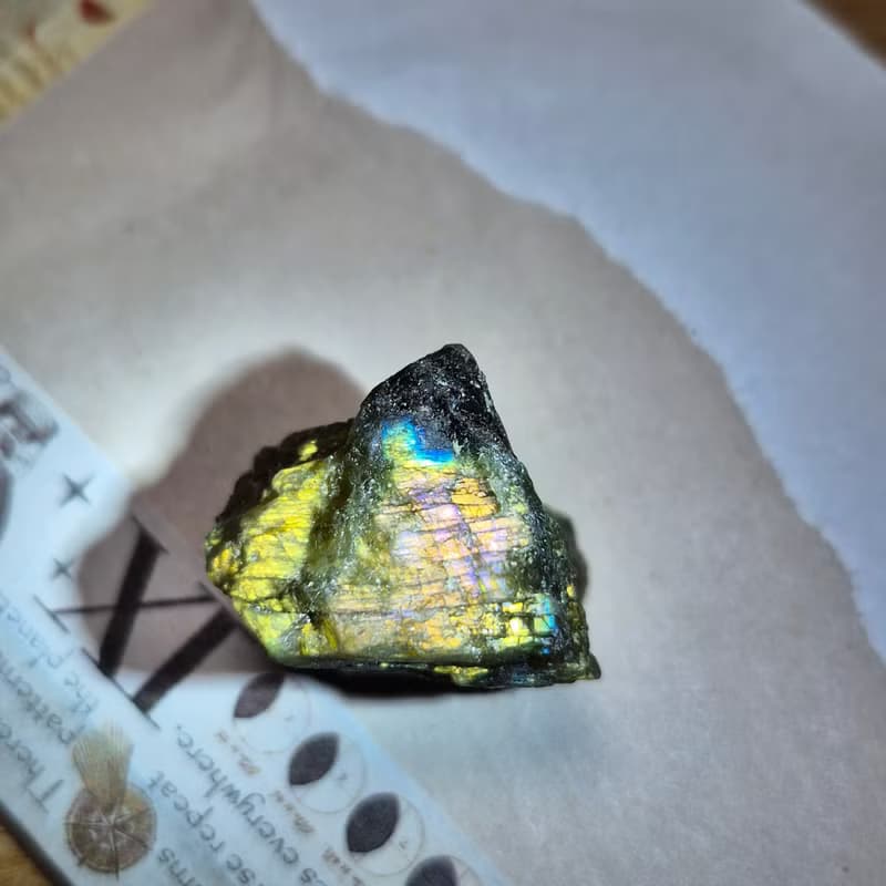 •夢幻紫拉長• 拉長石原石 原礦礦標