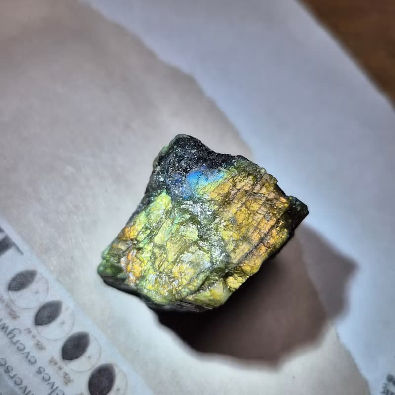 •夢幻紫拉長• 拉長石原石 原礦礦標