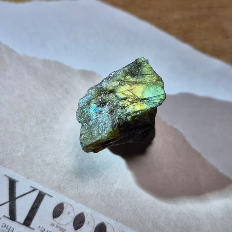 •夢幻紫拉長• 拉長石原石 原礦礦標