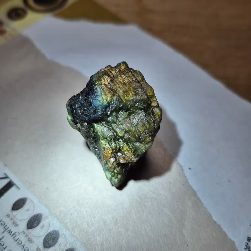 •夢幻紫拉長• 拉長石原石 原礦礦標