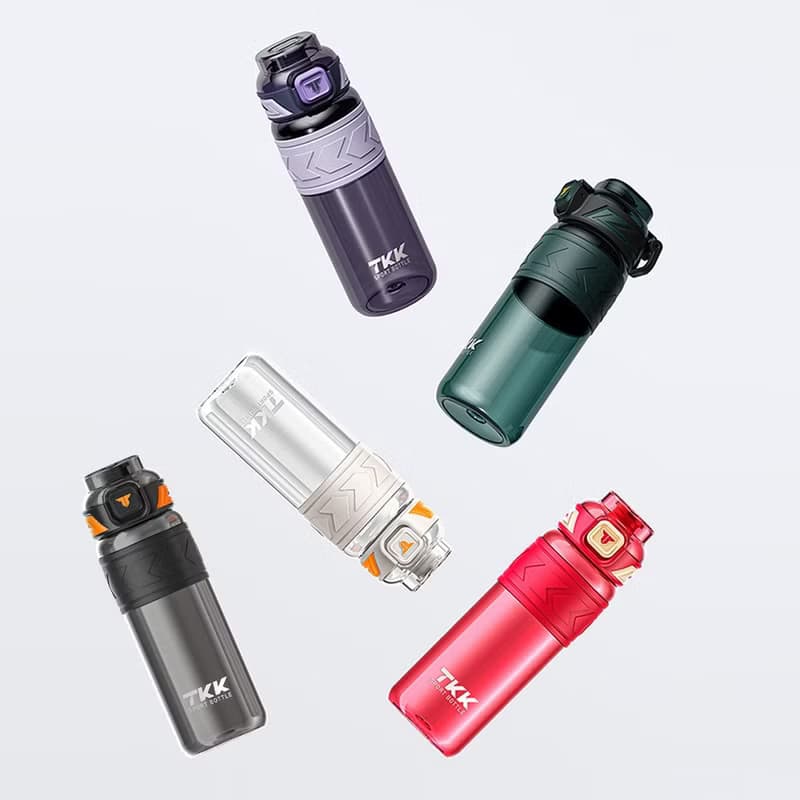 【TKK】美國進口Tritan邁越系列 手提式兩用運動水壺850ML-電光白