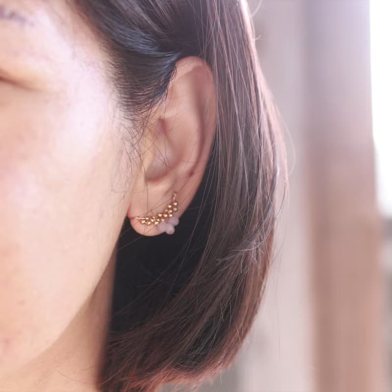 【母親節禮物】四季女神-秋-女神卡爾波Carpo 薰衣草紫水晶 耳夾
