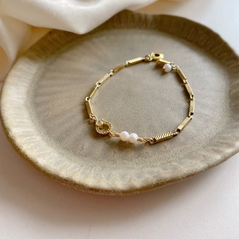 小東京- 珍珠 黃銅手鍊