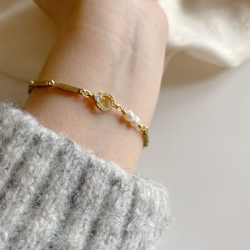 小東京- 珍珠 黃銅手鍊