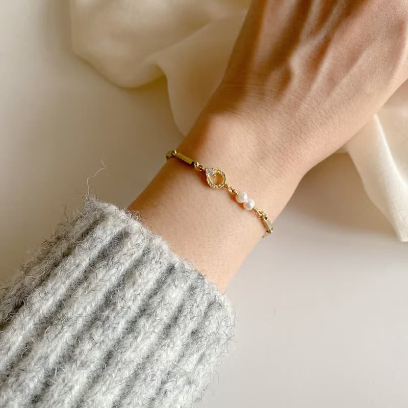 小東京- 珍珠 黃銅手鍊