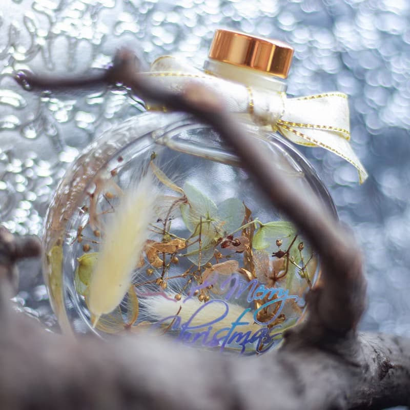 聖誕風浮游花 乾燥花 擺飾 聖誕交換禮物