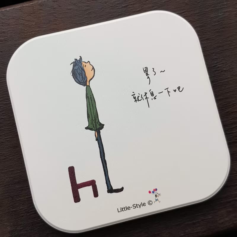 吸水杯墊-後面有我在