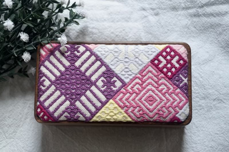 小巾繡木首飾盒 飾品收納盒 刺繡 矢羽綉