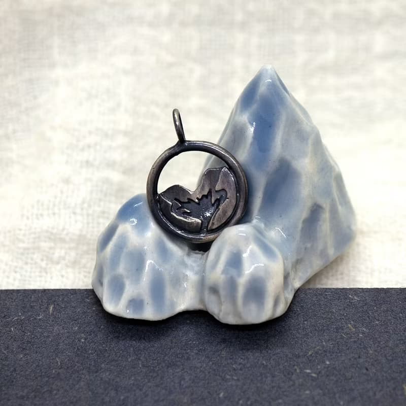 台灣百岳【迷你雪山圈谷】925純銀手工項鍊 送禮 情人節禮物