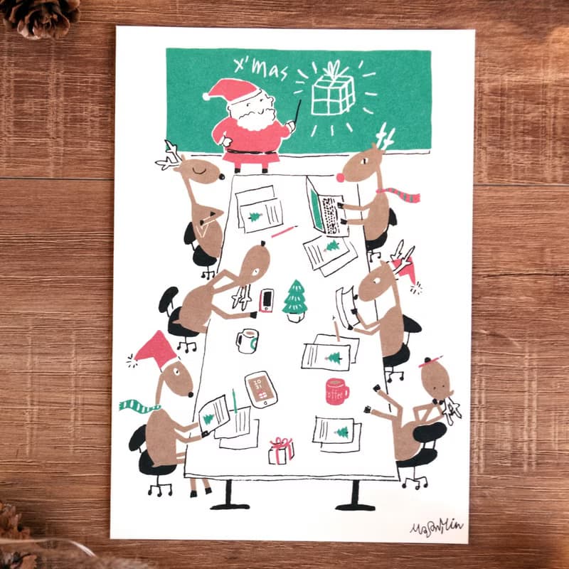 聖誕卡-2019聖誕明信片6號 : 聖誕會議 Christmas Plan