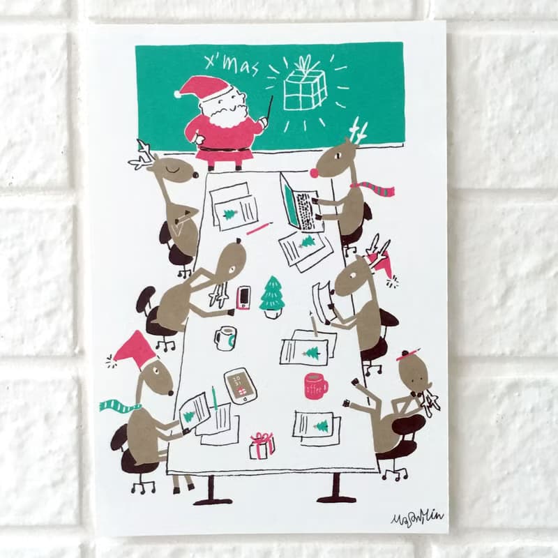 聖誕卡-2019聖誕明信片6號 : 聖誕會議 Christmas Plan