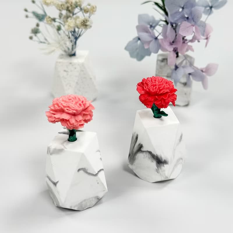 陶瓷康乃馨 / 3D列印陶瓷花 x 香氛擺飾