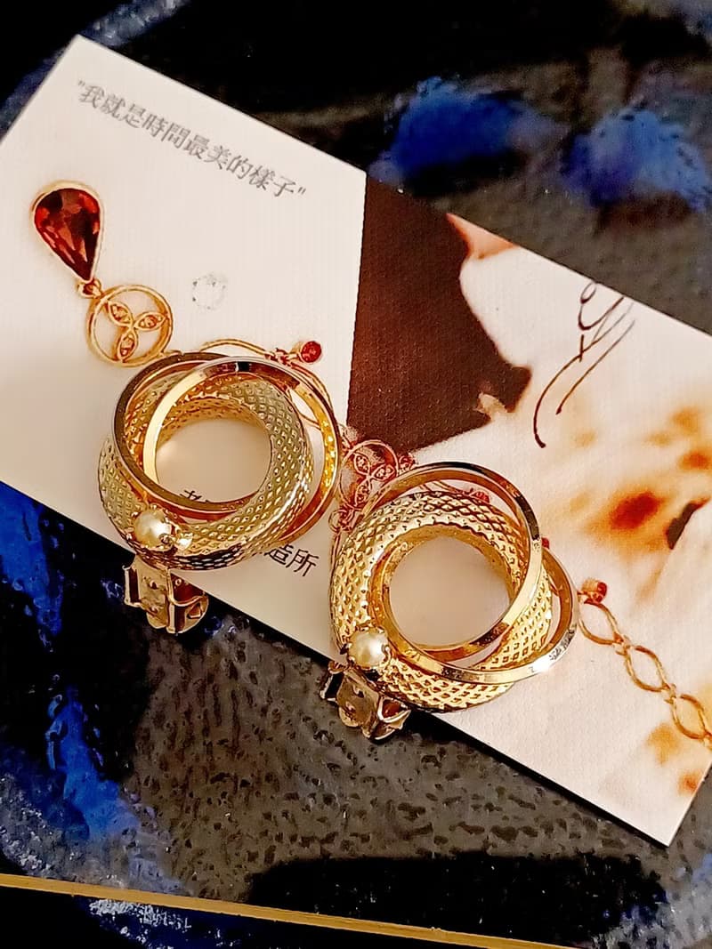 vintage jewelry  典雅都會麗人風格 夾式耳環