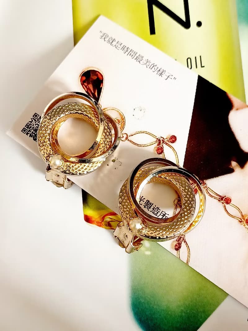 vintage jewelry  典雅都會麗人風格 夾式耳環