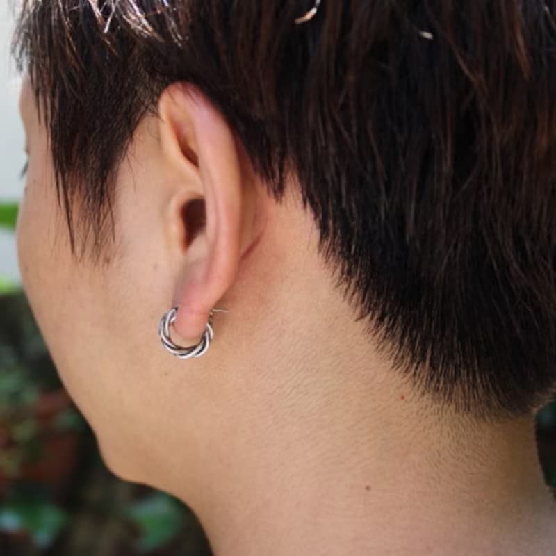 silver925 ピアス -Growing Pierce- (1P)　イヤリング　スターリングシルバー　フープピアス　日本