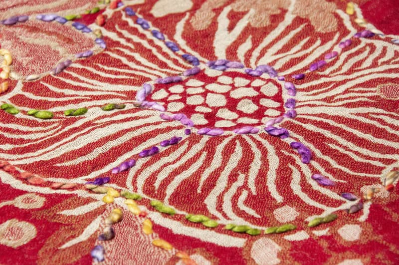 喀什米爾Cashmere/水煮羊毛披肩/針織圍巾/刺繡圍巾/羊絨披巾-花