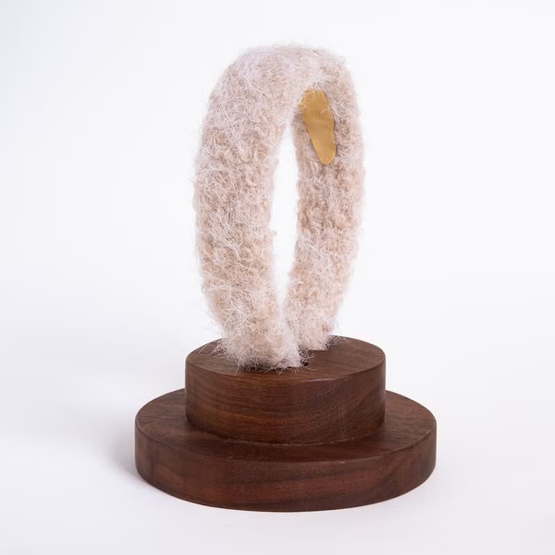 hairy light beige hairband handmade headband