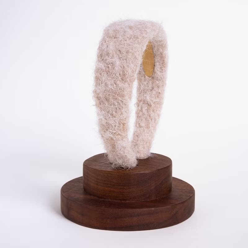 hairy light beige hairband handmade headband