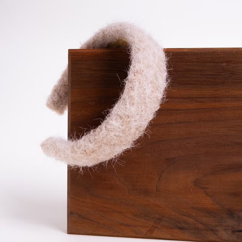 hairy light beige hairband handmade headband