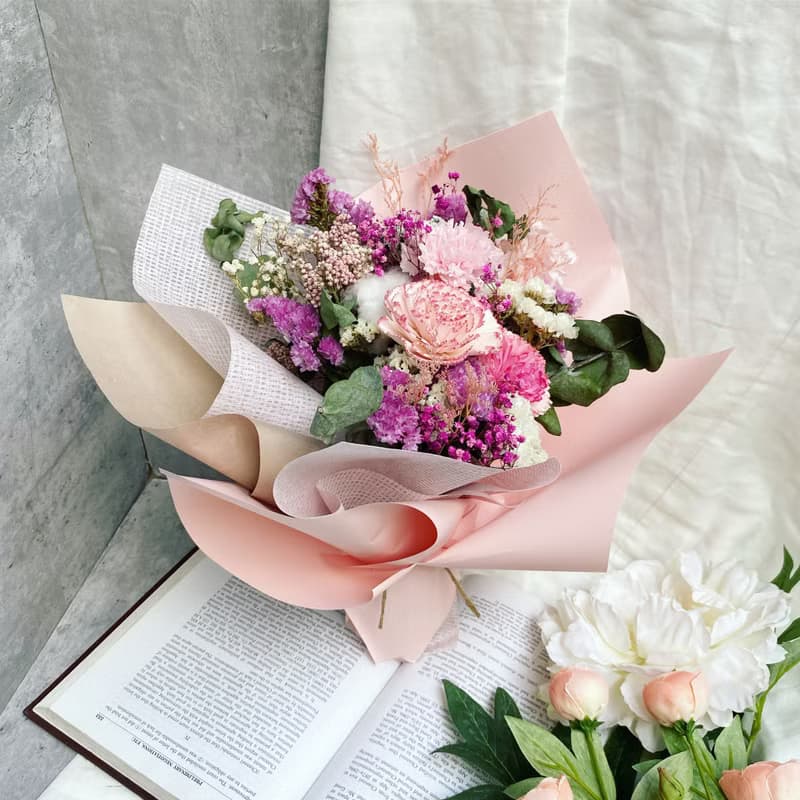 【康乃馨永生花束】溫柔後盾—無條件支持型媽媽|永生花|乾燥花