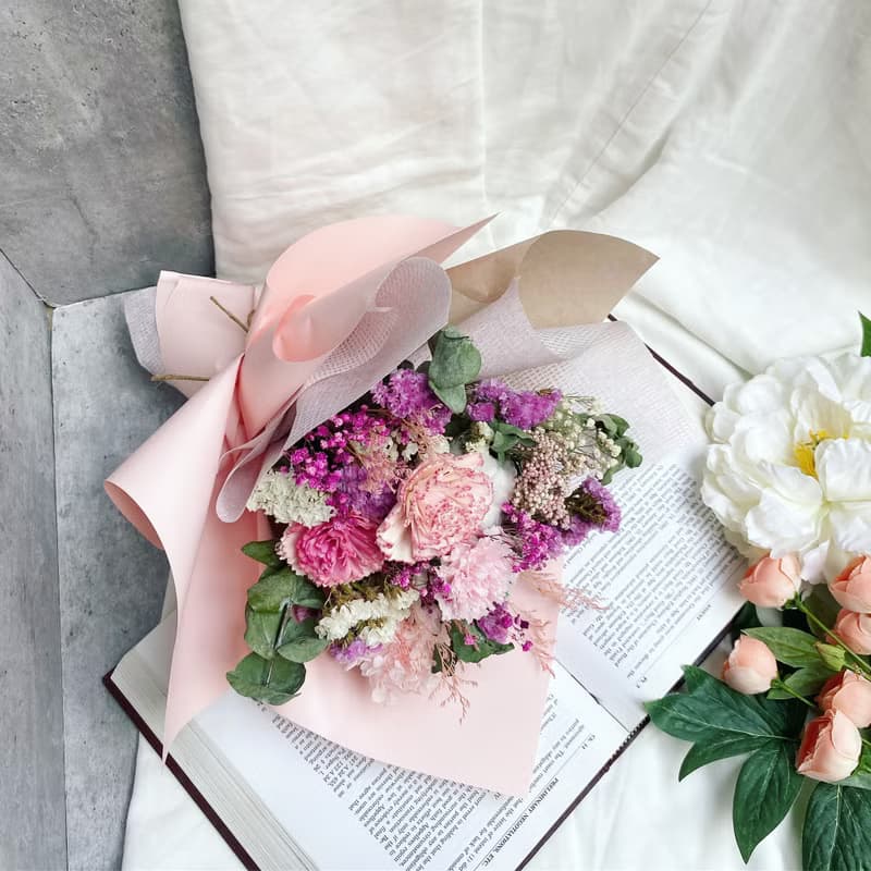 【康乃馨永生花束】溫柔後盾—無條件支持型媽媽|永生花|乾燥花