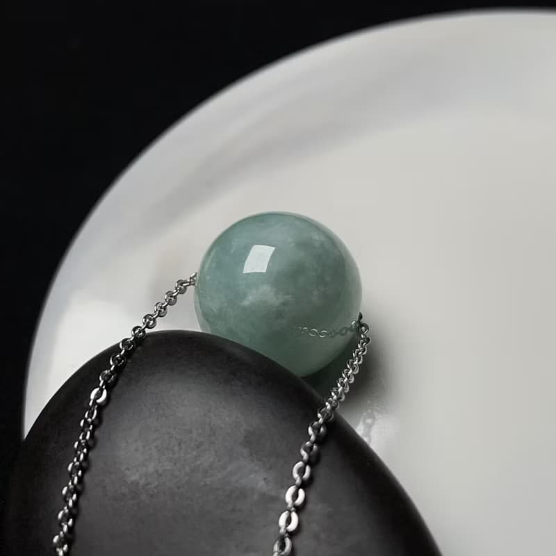 冰糯綠翡翠圓珠項鍊 | 天然緬甸玉翡翠A貨 | 送禮