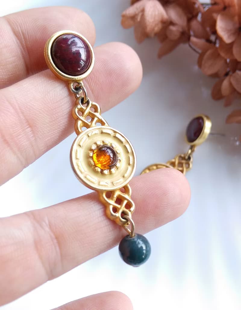Vintage Jewelry 西洋古董飾品 啞光 典雅 針式耳環