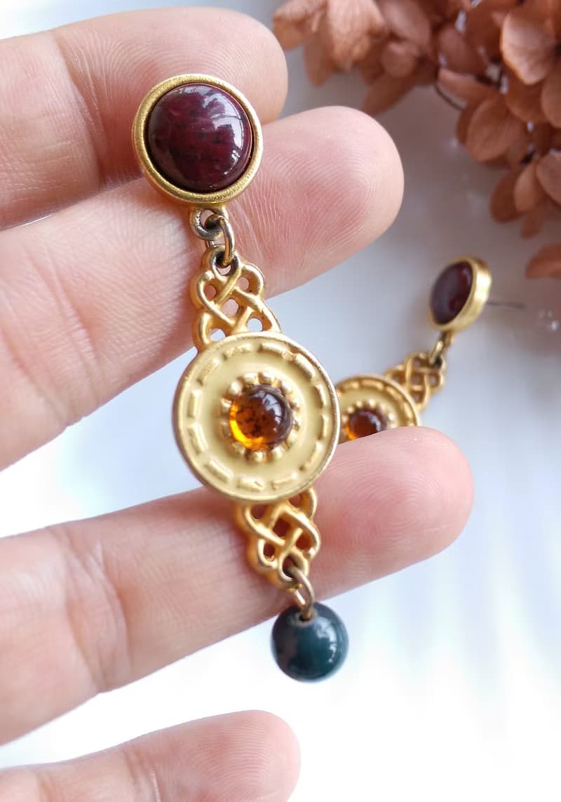 Vintage Jewelry 西洋古董飾品 啞光 典雅 針式耳環