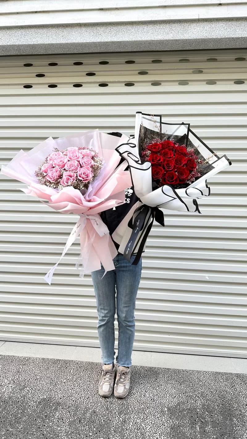 法式紅玫瑰大花束 乾燥花 永生花 求婚 婚禮 婚紗攝影 情人節