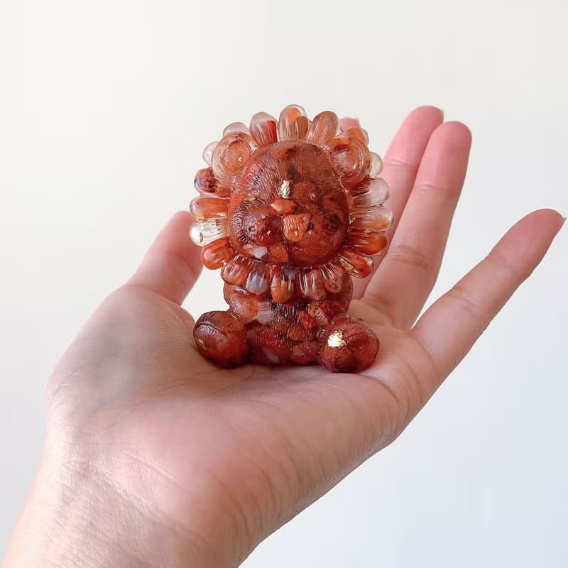 水晶擺飾 公仔 萌寵 萌萌獅 M號 | 天然水晶與礦石 職人滴膠手作