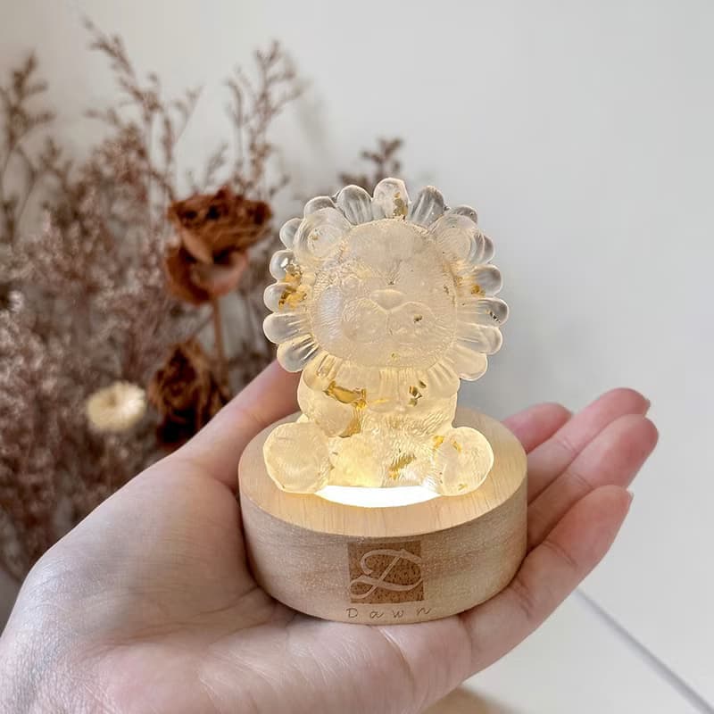 水晶擺飾 公仔 萌寵 萌萌獅 M號 | 天然水晶與礦石 職人滴膠手作