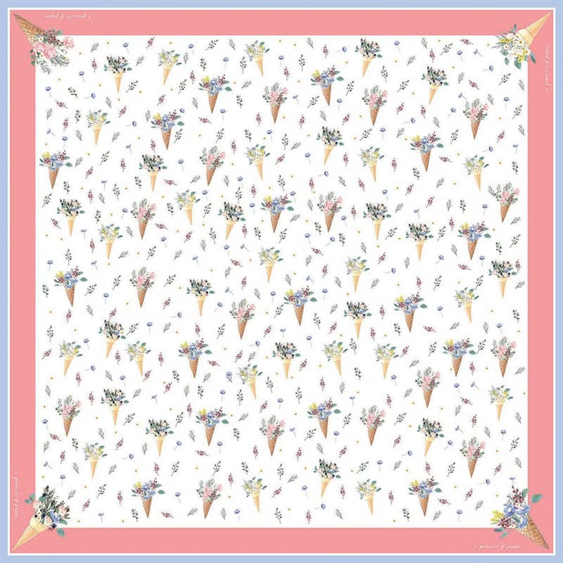 SCARF : Flower Cones (white)