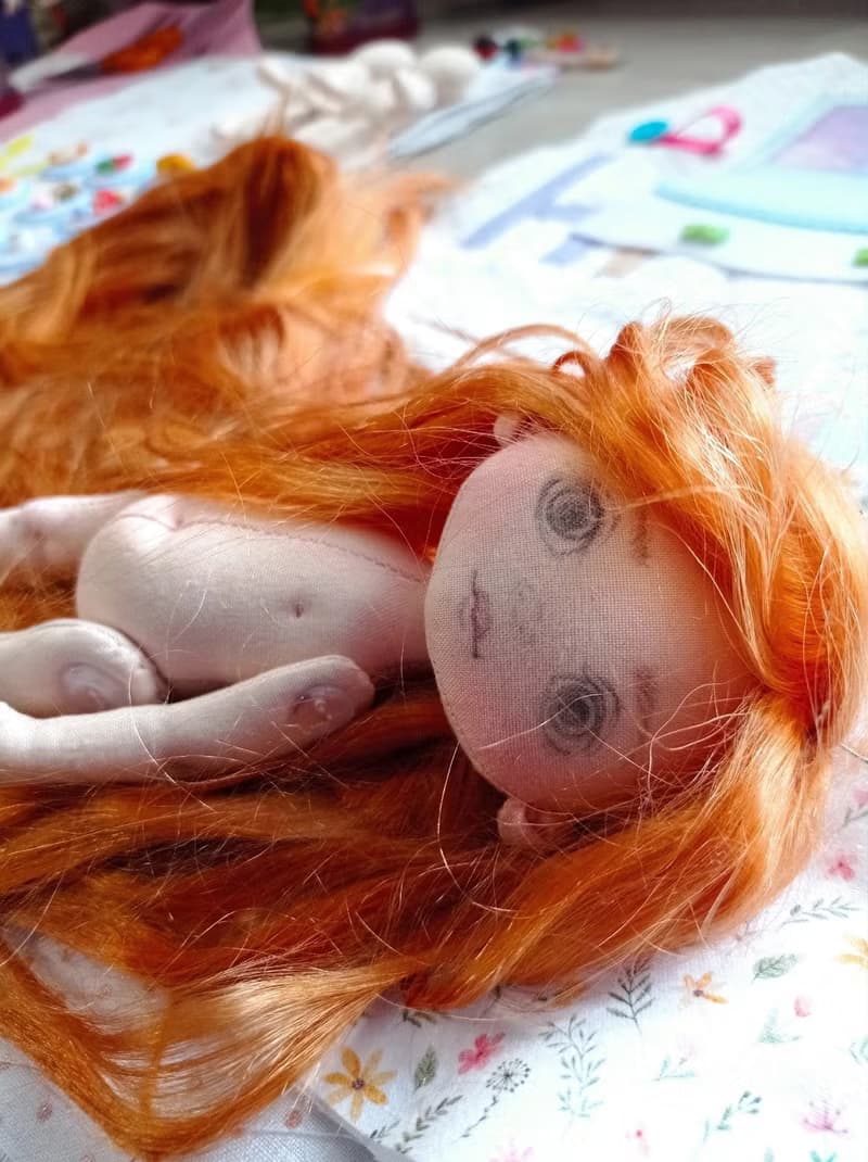 Interior doll little witch, gift for collector, Halloween gift, handmade doll