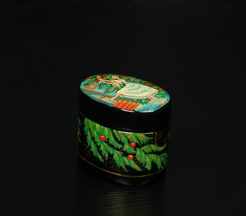 Small Nutcracker lacquer box ballerina hand painted unique Christmas gift