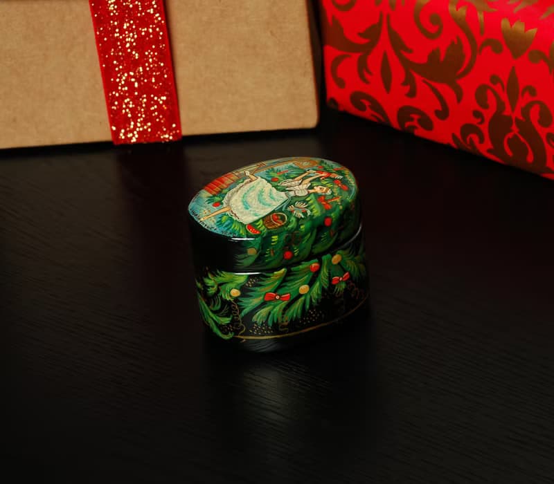 Small Nutcracker lacquer box ballerina hand painted unique Christmas gift