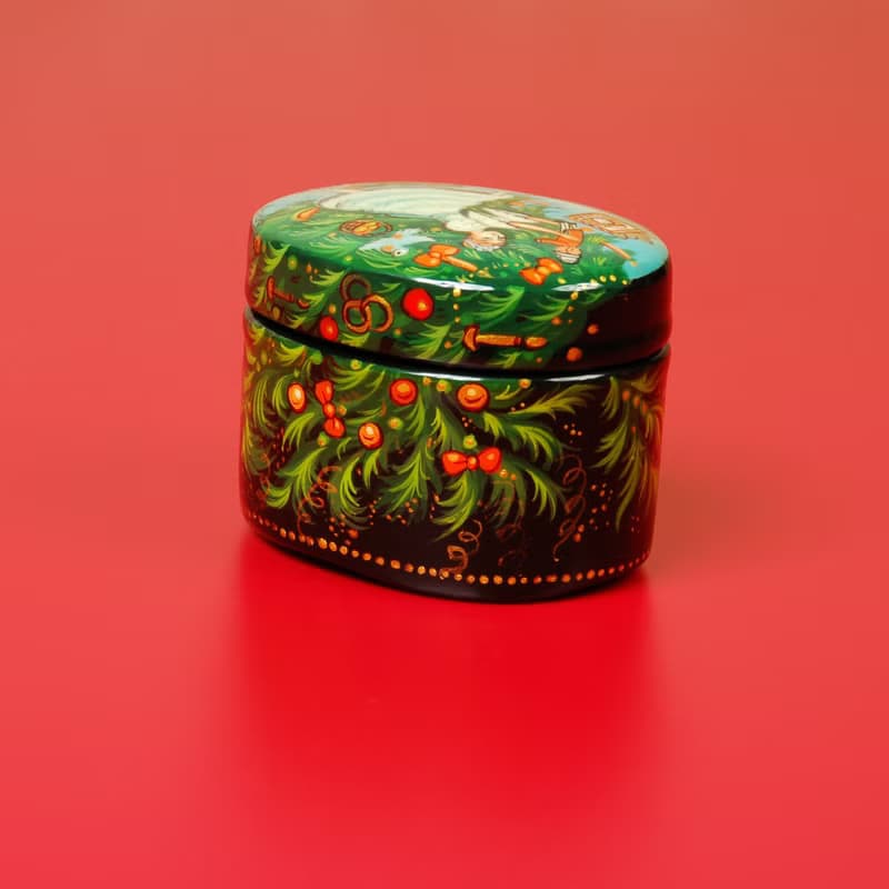 Small Nutcracker lacquer box ballerina hand painted unique Christmas gift