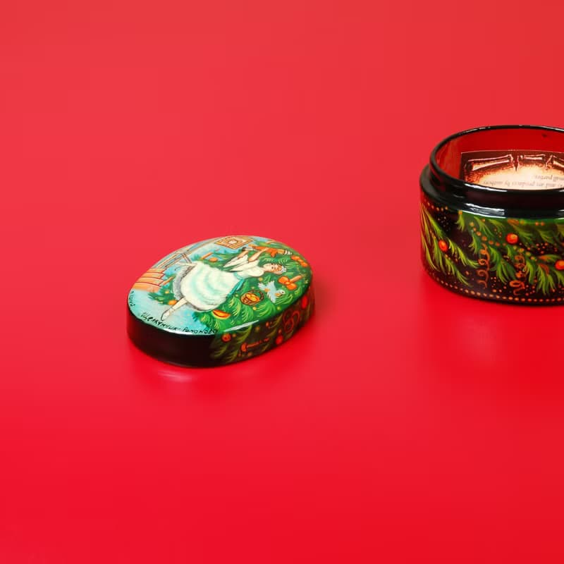 Small Nutcracker lacquer box ballerina hand painted unique Christmas gift