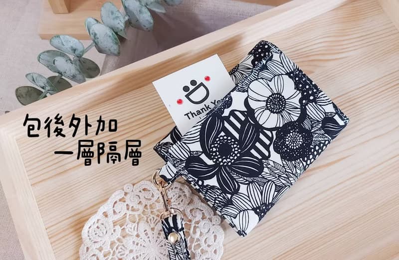 Leodoodoo 【短夾三層零錢包】北歐小花-手作零錢包-三層零錢包